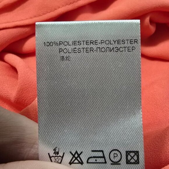 Pietro Brunelli NWT Coral Georgette Chiffon Sleeveless Shift Dress Sz XS - Picture 11 of 12